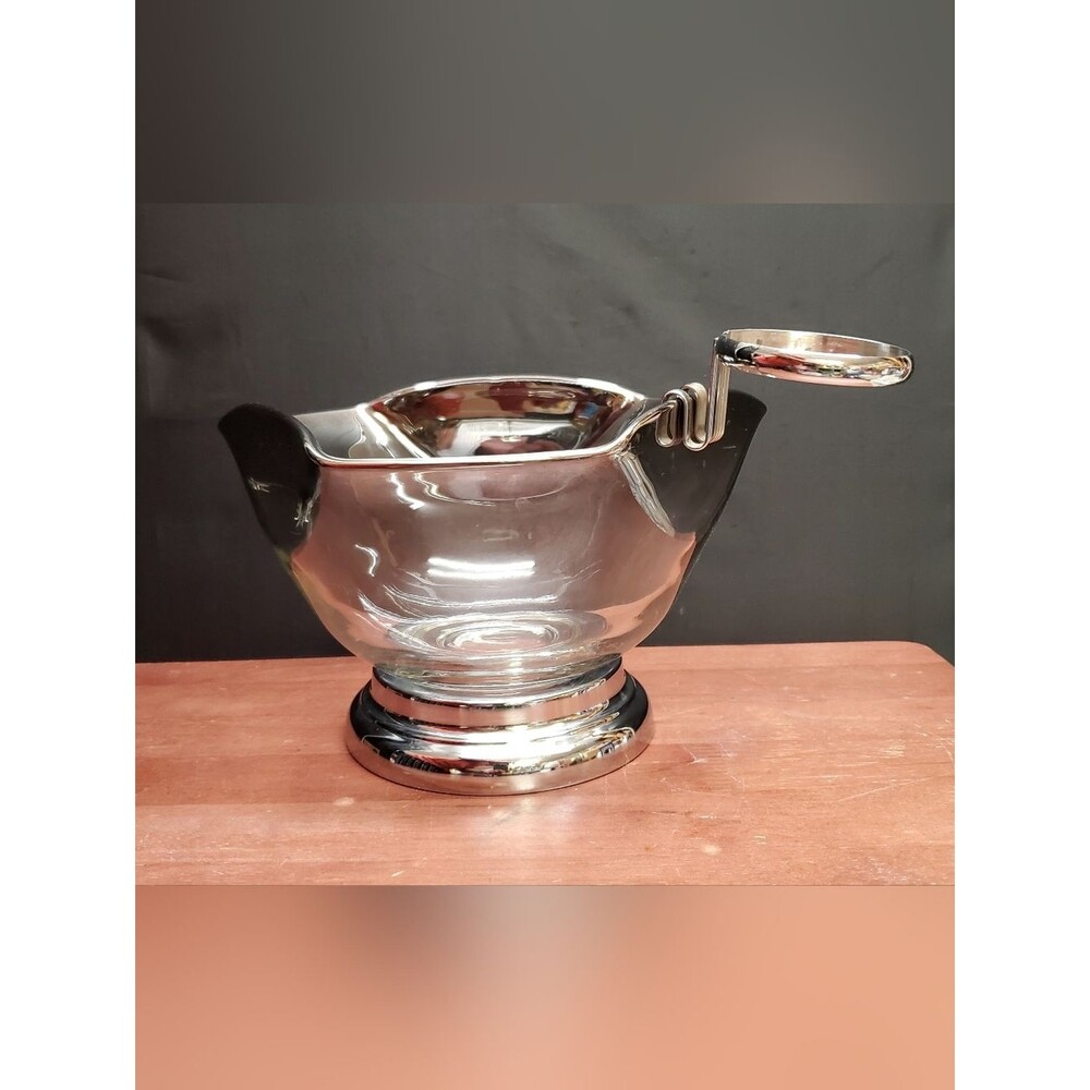 MCM Dorothy Thorpe Lusterware Ombre Silver Fade Serving Bowl Salad Dip Bowl